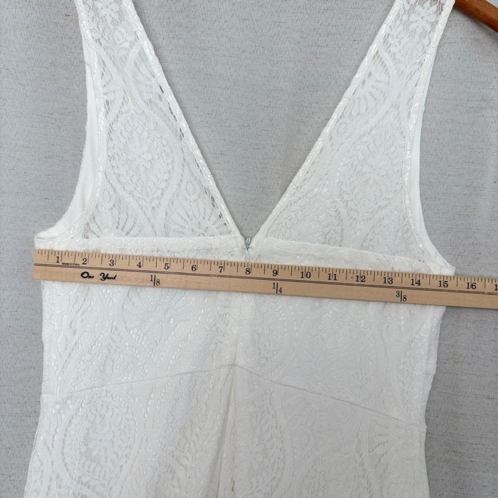 Lulus White‎ Lace Tiered Sleeveless Midi Dress L Unconventional Lace Bridal Boho - Picture 8 of 10